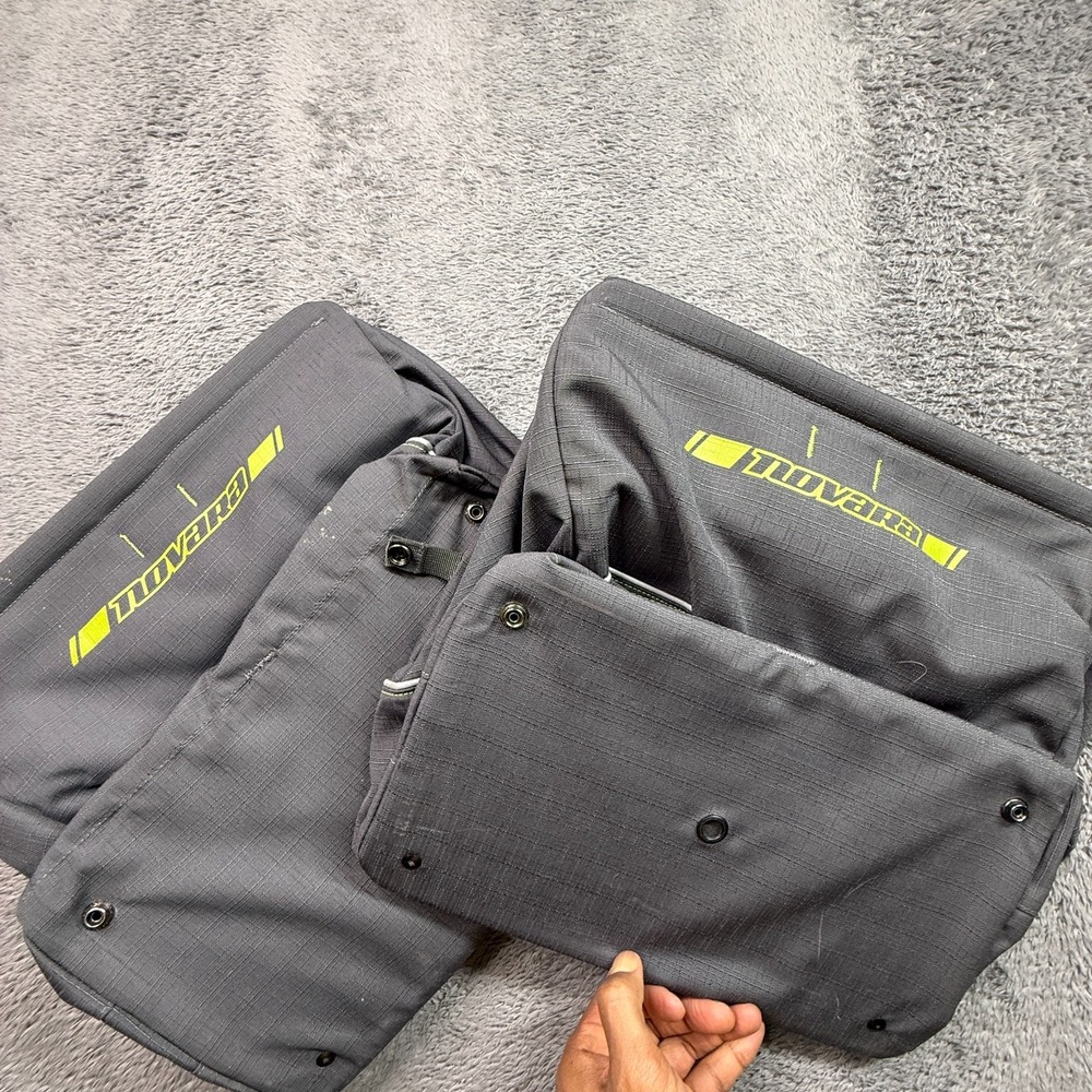 REI Novara Open Top Rear Rack Clip-On Urban Tote-Style Rack Bags Gray Pair of 2